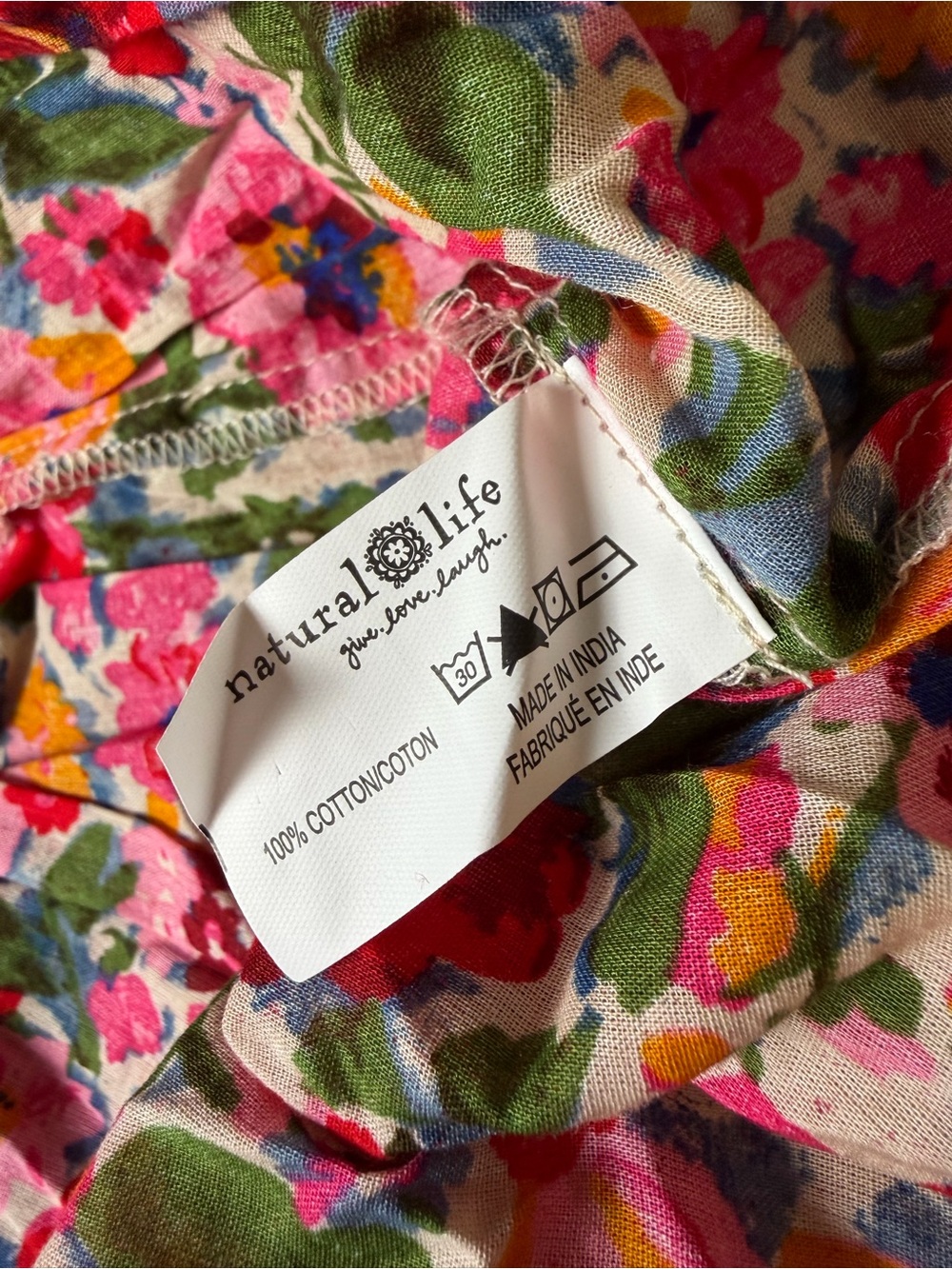 NATURAL LIFE Pink Floral Midi Dress Maxi Skirt Convertible Medium NWT Cotton - Picture 11 of 11